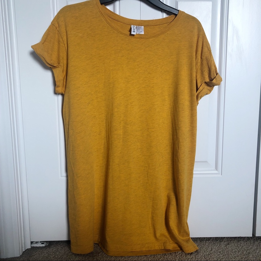 Mustard Yellow Mini T-Shirt Dress